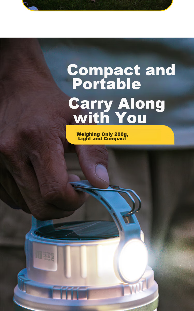 TAN XIAN ZHE Outdoor Camping Lantern, Waterproof Lamp with Ambient Light, Tent Decorative Light, Quick-Storage String Lights for Indoor Decoratio 6