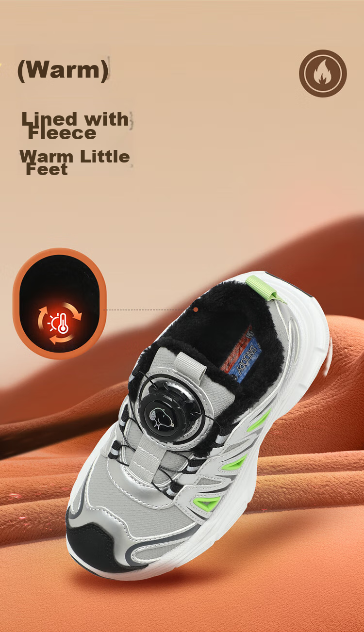 SNOOPY Boys' Sports Shoes, Children's Breathable Casual Shoes, Student Soft-Soled Comfortable Running Shoes, 7889 Black, Size 26 17