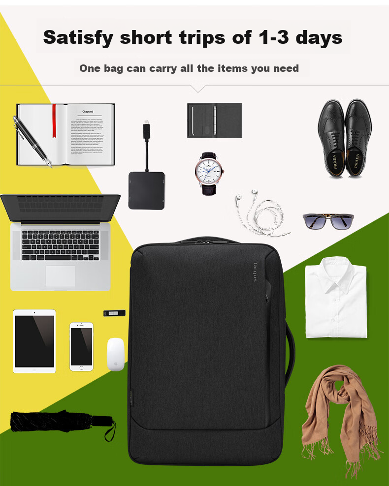 TARGUS Laptop Backpack, 15.6-Inch Business Backpack, Single Shoulder Crossbody Briefcase, Multi-Purpose Bag, Black, 587 7