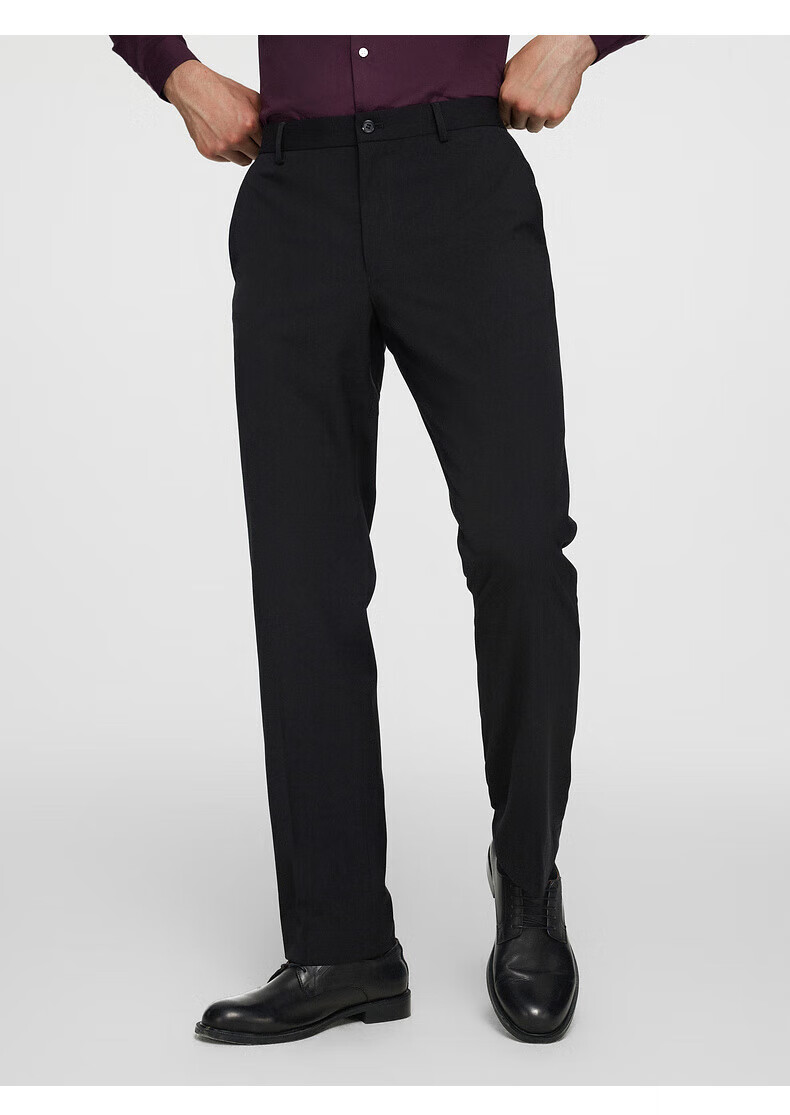 G2000 Men's Spring and Autumn Machine-Washable Easy-Care Crisp Four-Season Skin-Friendly Indigo Slim Fit Trousers 33 8