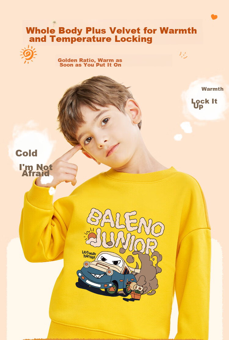 Baleno Boys' Fleece-Lined Sweatshirt, Winter Wear for Older Children, Warm Pullover Jacket, Children's Thick Casual Outerwear for Winter 5