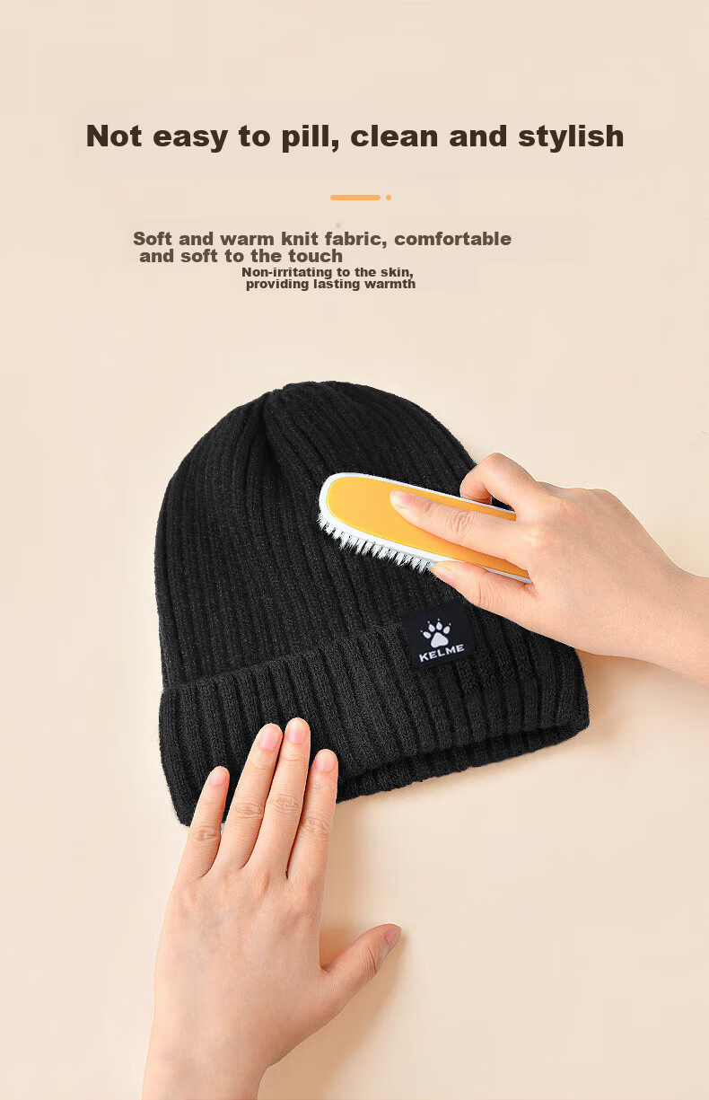 KELME Men's Hat, Autumn And Winter Wool Cap, Warm Sports Running Cold Hat, Skiing Hiking Mountaineering Cycling Windproof Knitted Hat 7