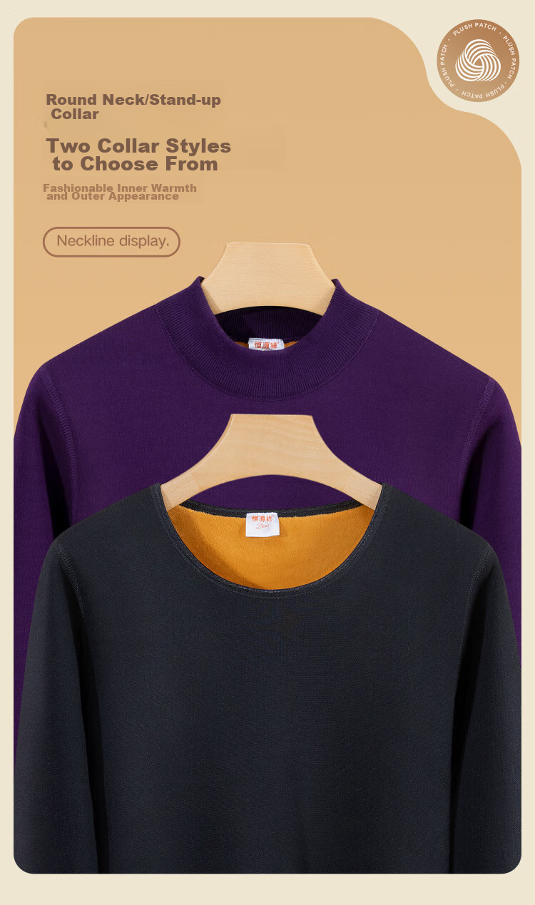Hengyuanxiang [Best-Selling 50,000 Sets] Thermal Underwear for Women, Autumn And Winter, Youth And Elderly, Autumn Top And Pants Set, Purple 10