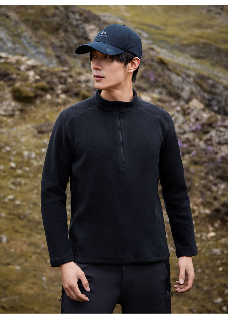 Pioneer Camp Polartec Men's Fleece Outdoor Warmth Pullover Autumn Winter Plush Half-Zip Jacket Coat 2