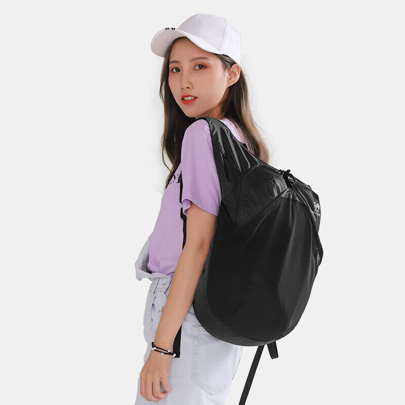 CAMEL Lightweight Foldable Travel Backpack, Cycling Rucksack W9B31L8013B Black