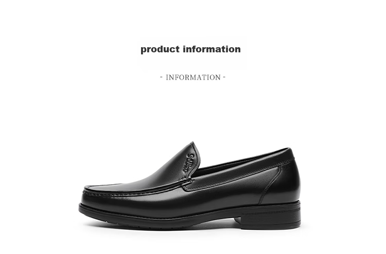 Goldlion Men's Shoes, Urban Business Leather Shoes, Comfortable Lightweight Business Casual Shoes, Loafers, 50213020001A, Black, Size 37 20