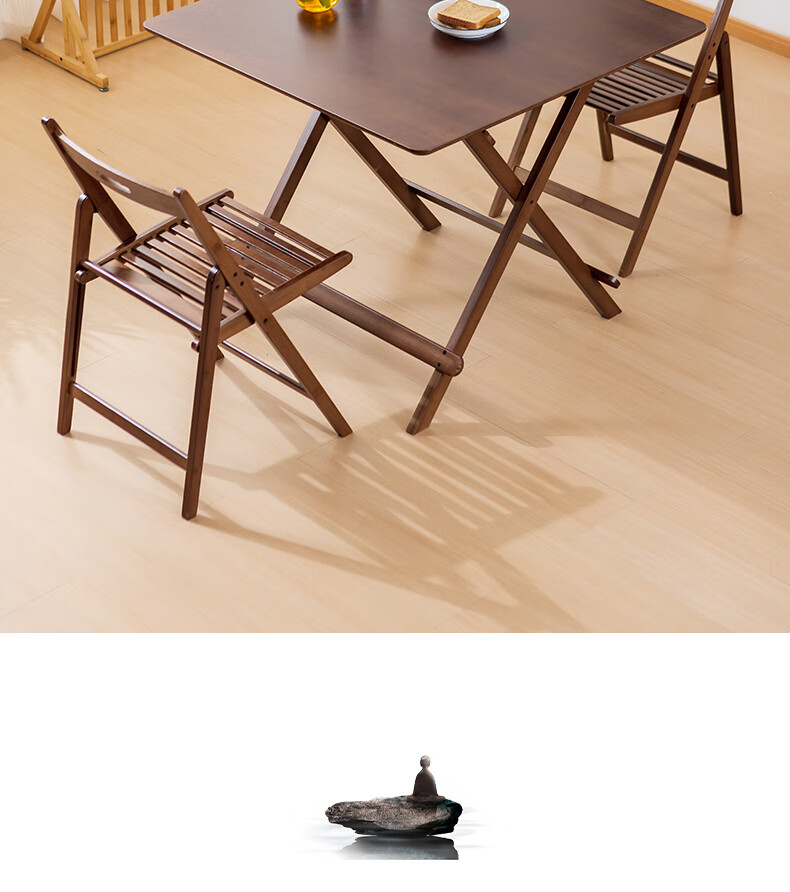 Taomengju Small Folding Square Table, Foldable Dining Table, Bamboo And Wood Eating Table, Simple Home Balcony Folding Table, Tea Table 1