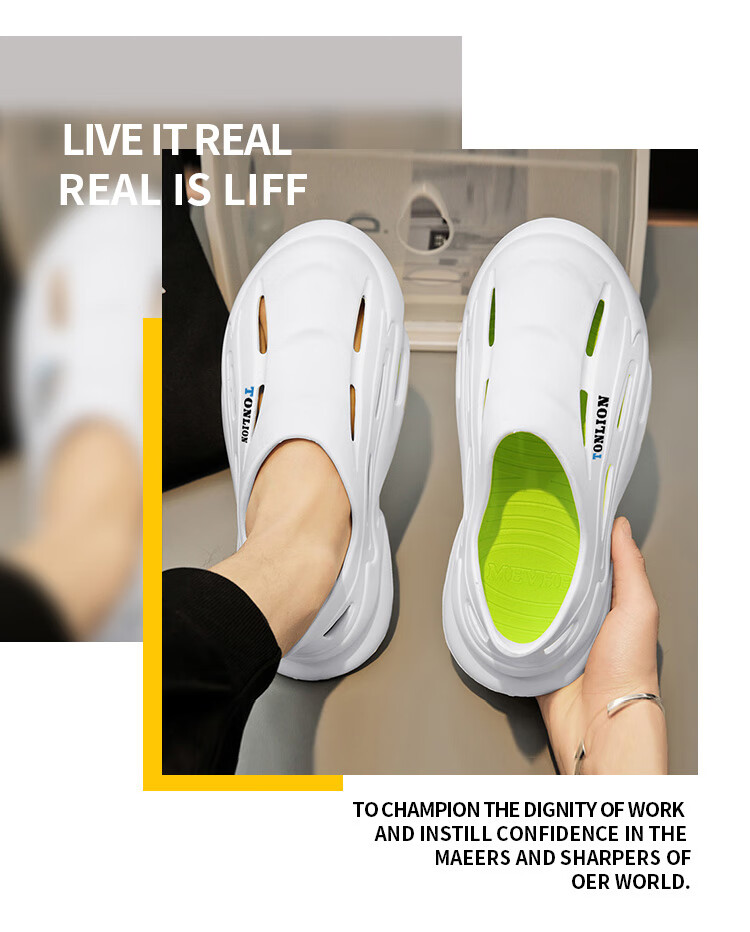 TonLion Men's Sandals, Summer 2026 Breathable Hole Shoes, Men's Outdoor Sports Beach Sandals And Slippers 2