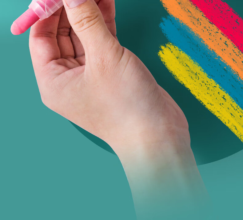 DiLe Children's Water-Soluble Dustless Chalk, Eco-Friendly Dustless Chalk, Erasable And Washable, Colorful Set 6207 (6 Colors) 6