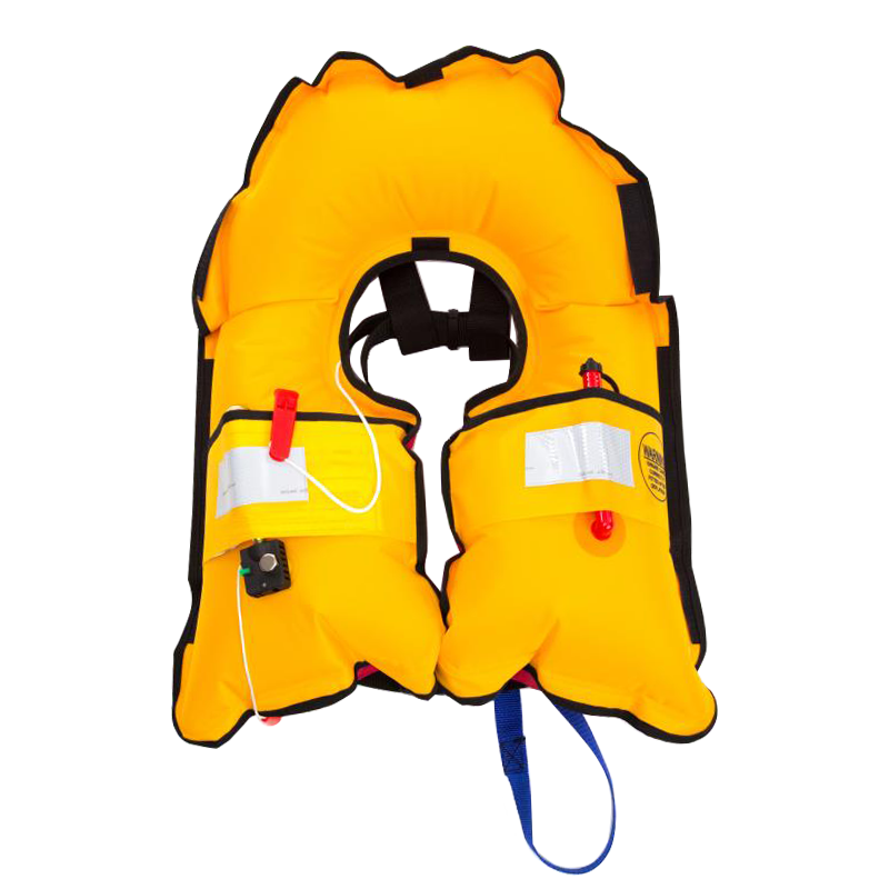 ASORAIN Orange Manual Inflatable Life Jacket, Professional Fishing Rescue Boat Use, Thickened Portable Foldable Equipment Buoyancy Vest