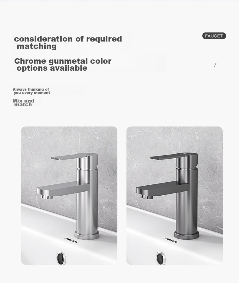 FAENZA Basin Faucet with Hot And Cold Dual Control, Bathroom Sink Tap, Washbasin Tap 103SS 4