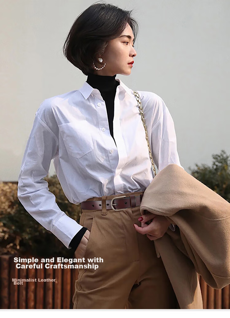 RED DRAGONFLY Leather Women's Casual Versatile Belt with Pin Buckle, No Drilling Required, Birthday Gift for Girlfriend Or Wife, Comes with Gift Box 2