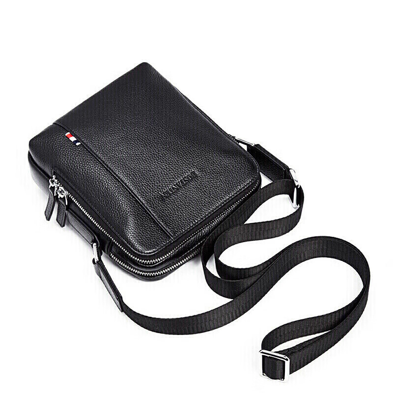 BOSTANTEN Shoulder Crossbody Bag for Men, Business Small Square Bag, Top-Grain Leather Vertical Trendy Mini Backpack Messenger Bag