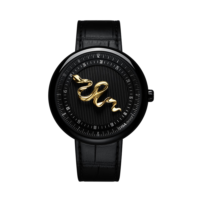 CIGA Design Zodiac Series Artistic Wristwatch, Year of The Snake Limited Edition Mechanical Watch with Agate Dial, Men's Luxury Gift Watch
