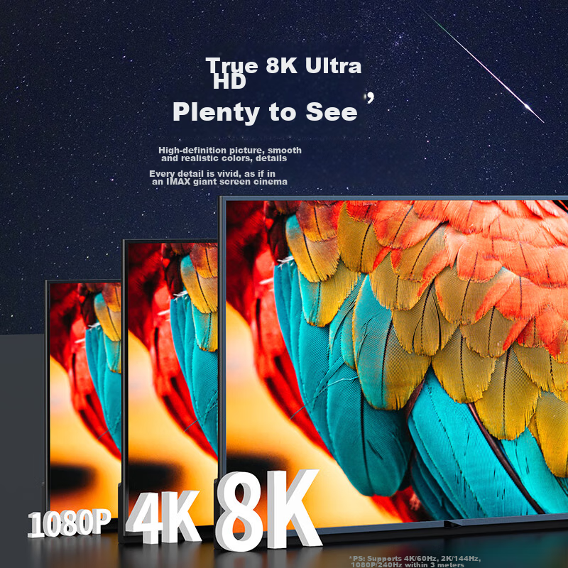Кабель HDMI Keya версии 2.1, 8K 60Hz, для подключения ноутбука, ТВ-приставки к телевизору, монитору, проектору, 2 метра