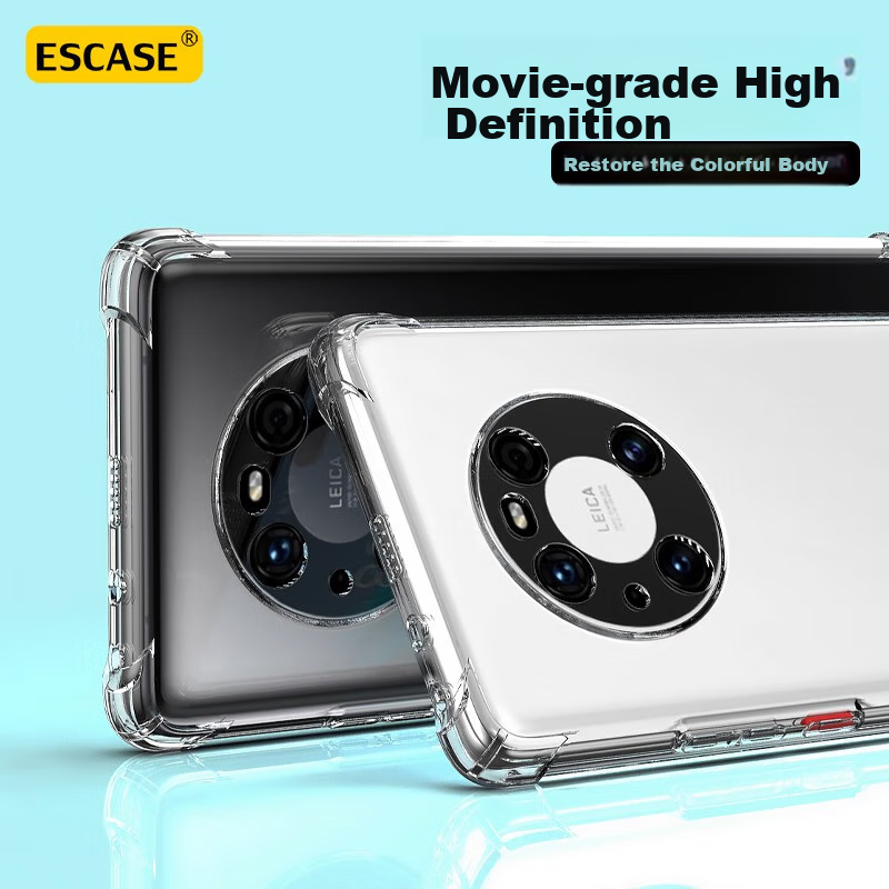 Противоударный чехол ESCAPE с полным покрытием и воздушной подушкой для Huawei Mate40 Pro/40E Pro (с отверстием для шнурка), обновленная прозрачная белая версия серии ES-Ip9