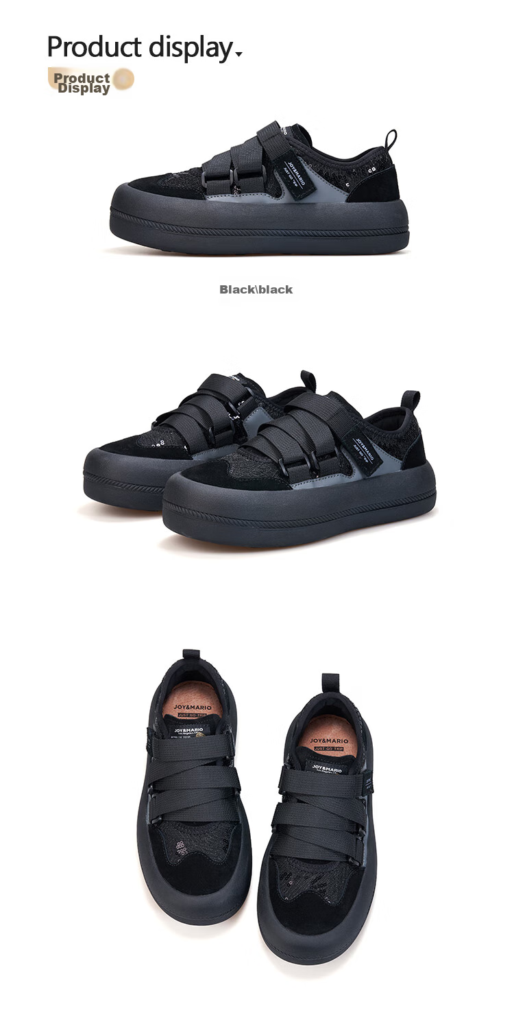 J&M Loafers for Women, Autumn Black, Velcro Thick-Soled Casual Versatile Fashionable Flats, Apricot Color, Size 36 14