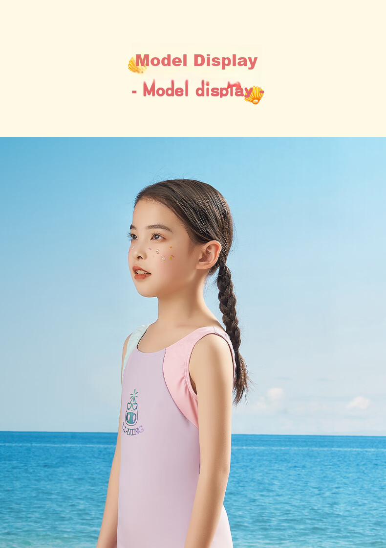 Li-Ning Children's Swimsuit, Girls' One-Piece Swimwear, Breathable Quick-Dry Swimming Training Suit 005, Lavender Purple, Size 130 15