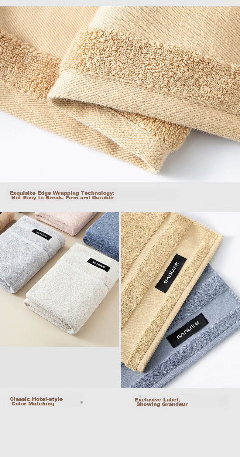 Sanli Towel, High-End Five-Star Hotel Quality, Thickened Adult Sports Towel for Men's Bathing, Pure Cotton, 2 Pieces 11