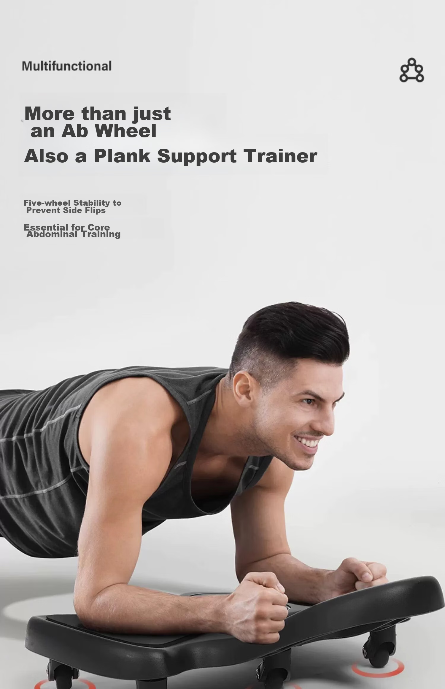 Li-Ning Elbow Support Ab Wheel Plank Training Device Roller for Men's Home Exercise Fitness Abdominal Muscle Workout Equipment 4