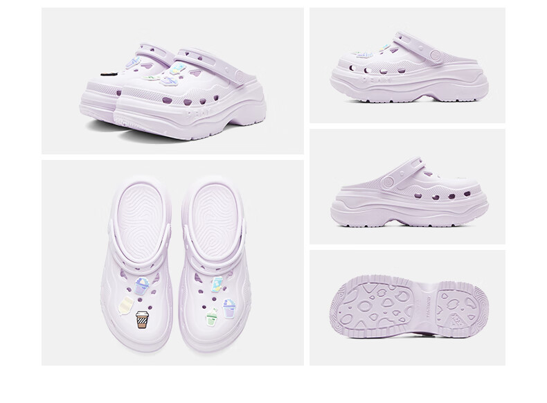 PEAK Elevated Perforated Shoes for Women, Summer Student Versatile Trendy Fashion Soft-Soled Comfortable Sandals ET52102L 21