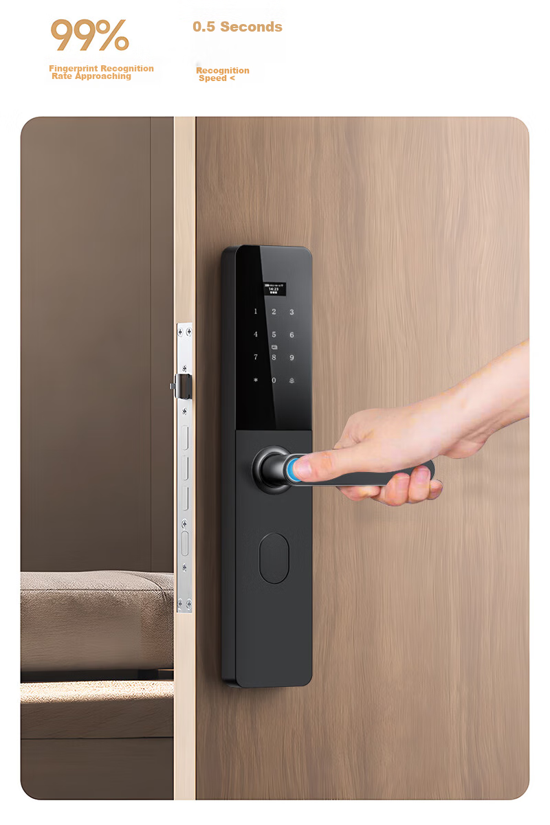 Juexiang Smart Door Lock, Password And Fingerprint Lock, Semi-Automatic Anti-Theft Lock for Homestays And Apartments, Wooden Entrance Doors, Home Electronic Lock, B50 5