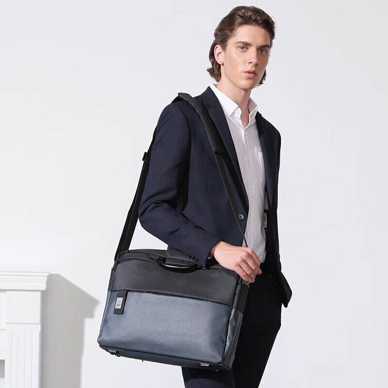 LEXON Laptop Bag, 15.6/16 Inch Handheld Briefcase, Men's Business Notebook Bag, Patchwork Shoulder Crossbody Bag