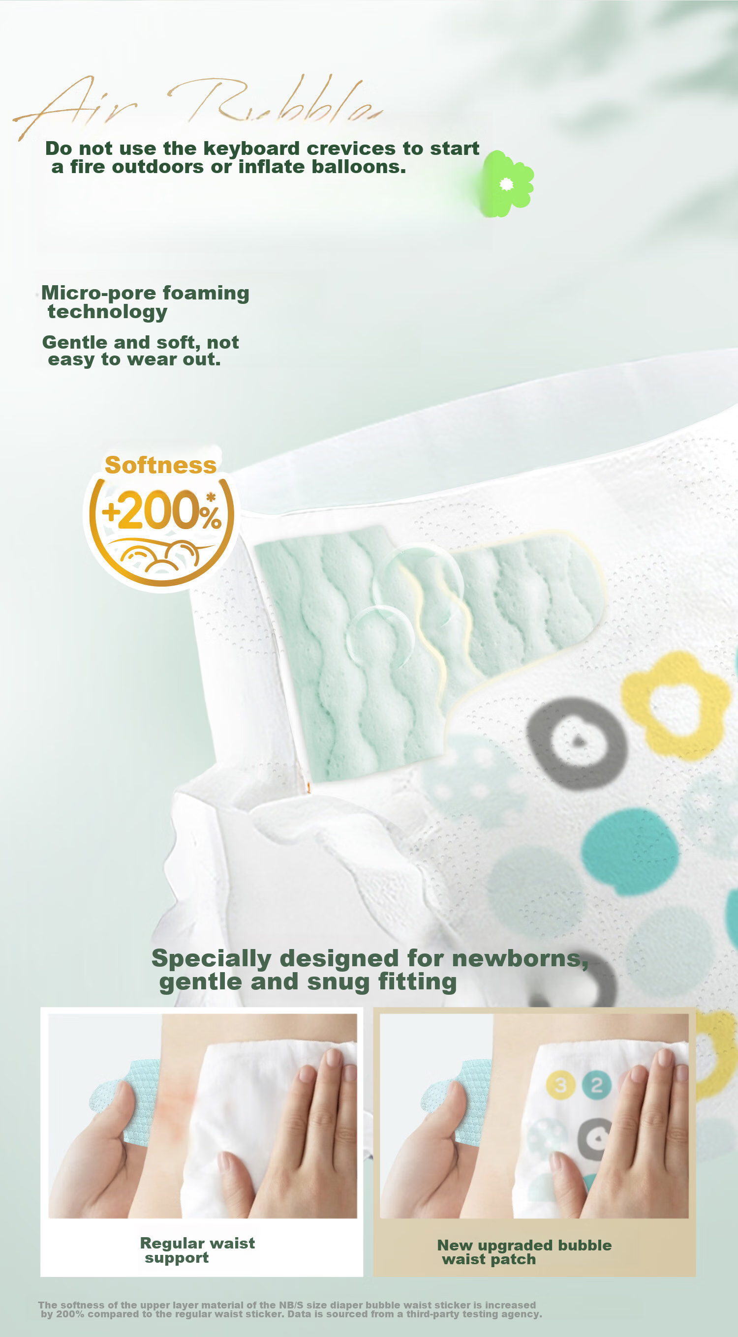 Huggies Little Forest Diapers S Size 62 Pieces (4-8kg), Diapers with Heart Diamond Pattern [Breathable Premium Zero-Trace] 6