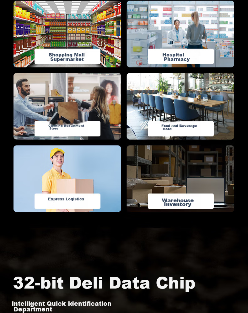 Deli Barcode Scanner, Wireless Barcode Scanning Gun, Pharmaceutical Traceability Logistics Express Delivery Medical Insurance Scanning Product Inventory Spare Parts Warehouse Barcode Scanning QR Code 14881S Black 5