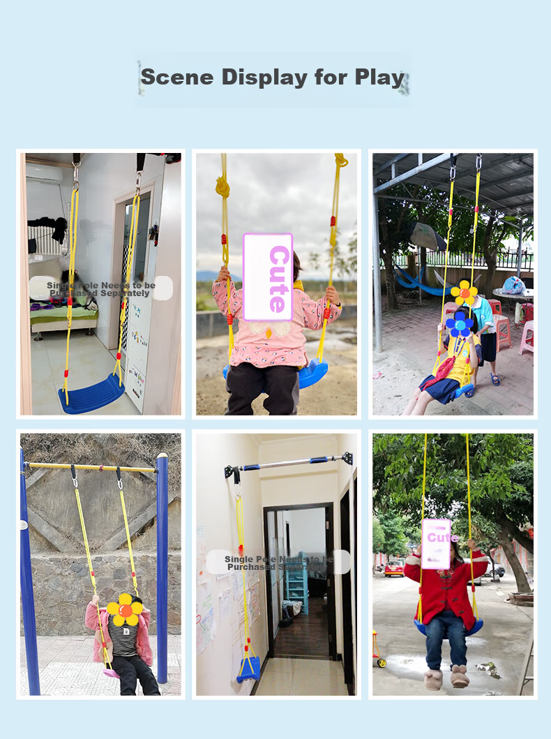 Hongdeng Children's Swing Board for Home Indoor And Outdoor Use, Baby Kids Swinging Playset, Blue Flexible Board, Birthday And New Year Gift 3
