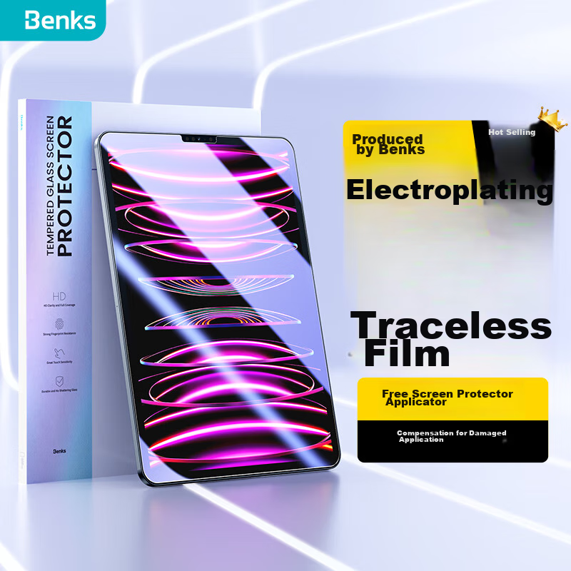 Benks Tempered Glass Screen Protector for IPad Pro (2022 Model), Compatible with 2021/2020 Air5/air4, Apple Tablet Protective Film, HD Clear, for 11/10.9 Inch