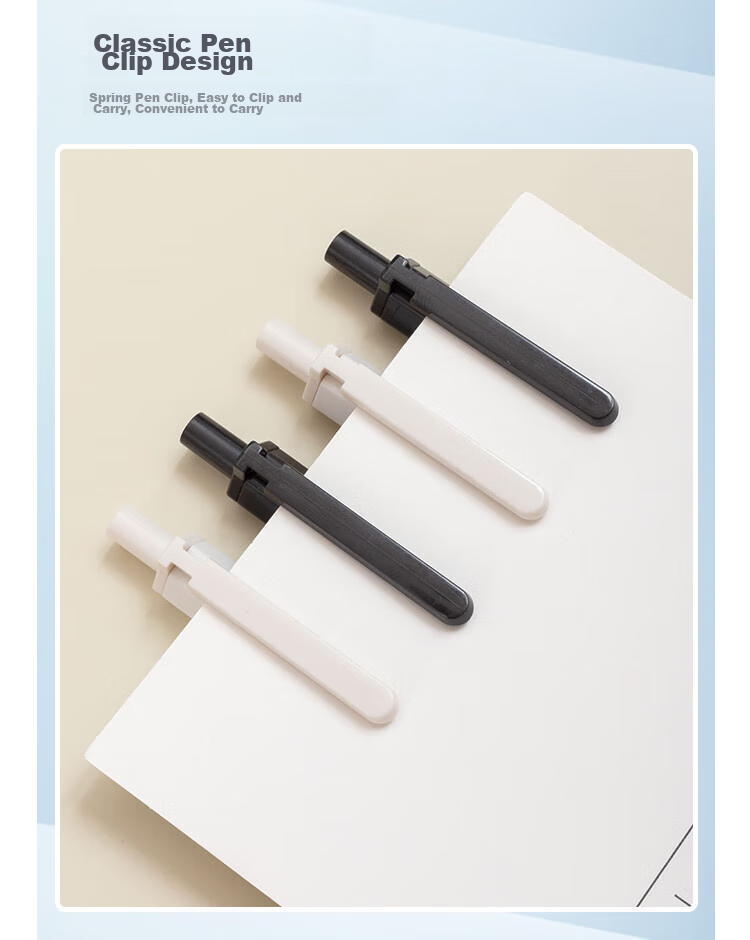 M&G 0.35mm Black Gel Pen, Retractable Full Needle Tube Signing Pen, Benwei Series Ink Pen AGP83007A, 6 Pieces 7