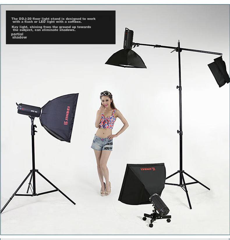 JINBEI JINBEI Photography Studio Floor Light Stand, Professional Dual-Use Background Light Stand, Wheeled Mobile Background Stand, Foldable Light Stand, Studio Equipment, DDJ-70 Background Light Stand 5