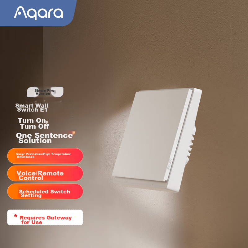 Aqara Smart Switch E1 Single Fire Single Button Intelligent Home Remote Control, Already Integrated with Mijia APP/iPhone HomeKit, White