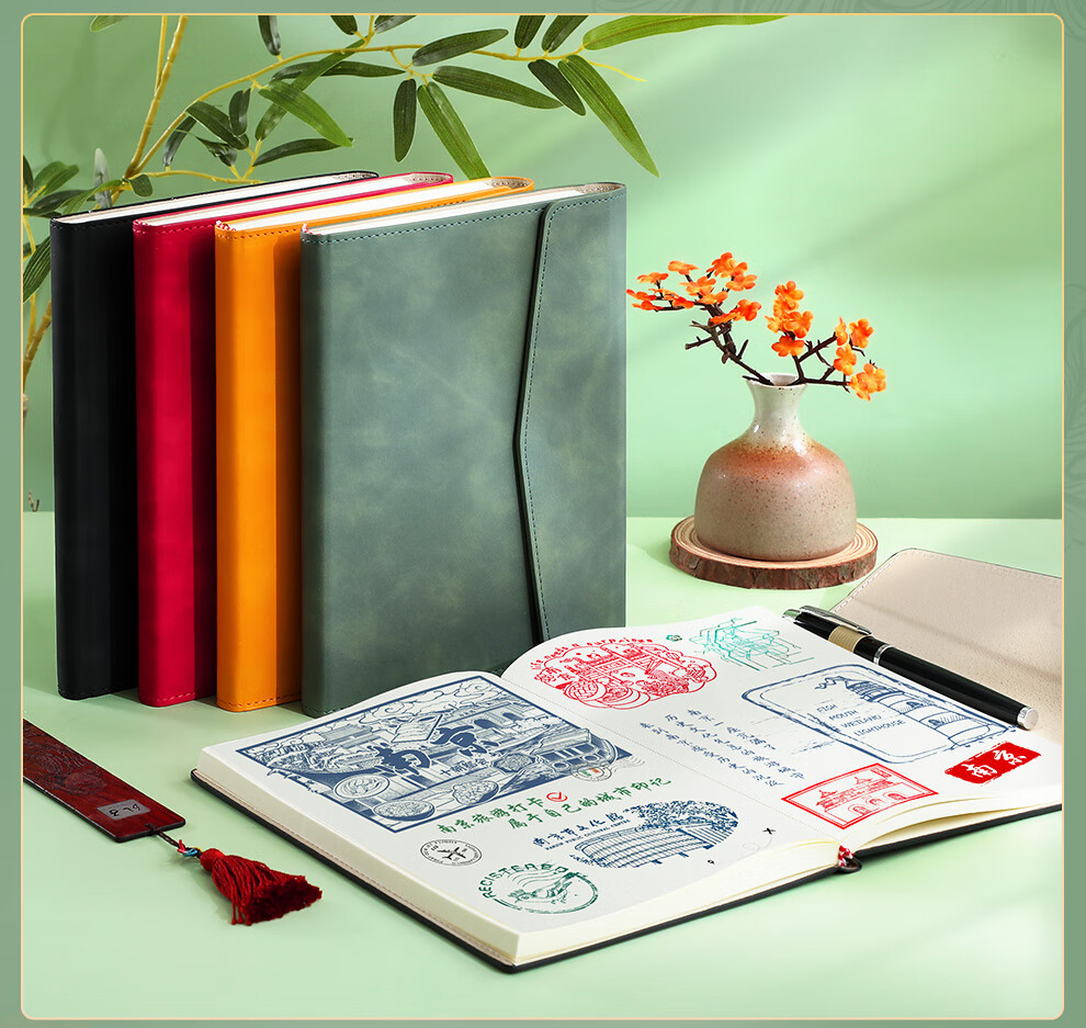 Longe Travel Stamp Collection Book, Stamp Museum Collection Album, High-Quality Blank Journal, Nanjing Beijing Scenic Spot Check-In Souvenir Book, Forbidden City Tourism Observation Notebook 6