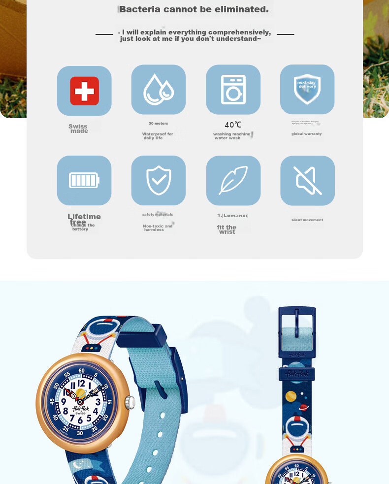 Swatch Flik Flak Children's Swiss Quartz Watch, Elementary School Birthday Gift, Starry Dreamer 3