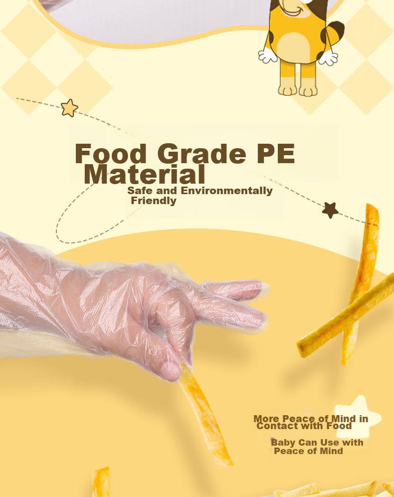 YOUAO Children's Disposable Gloves, 200 Pieces, Thickened Food-Grade PE, Leak-Proof, for Kids Aged 3-12, Toddlers And Babies 8