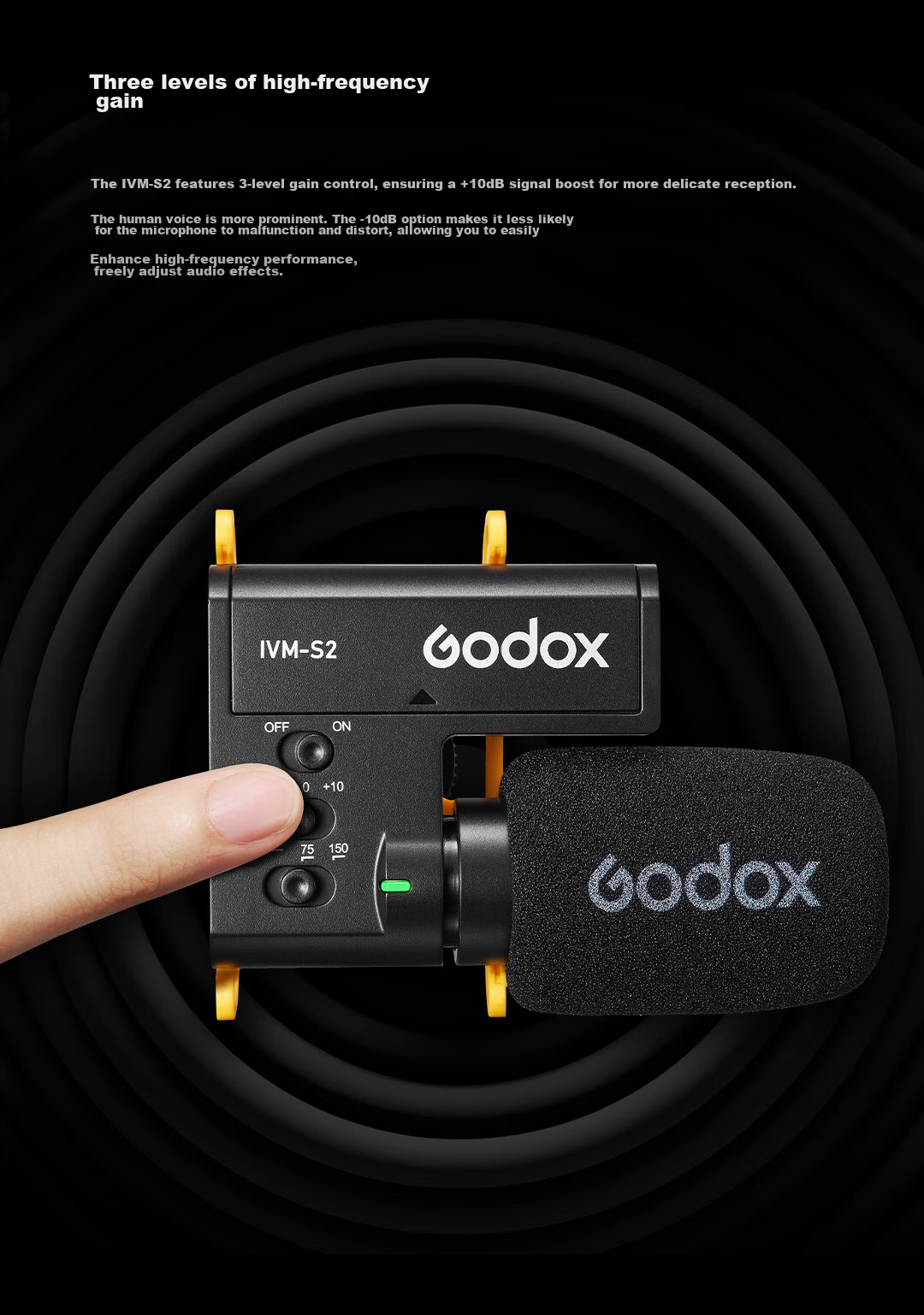 Godox IVM-S3 Lavalier Microphone with One-Key Noise Reduction for Video Recording, Vlog Audio Capture, Stereo Interview, Conference, Heart-Shaped Directional Condenser Microphone 8