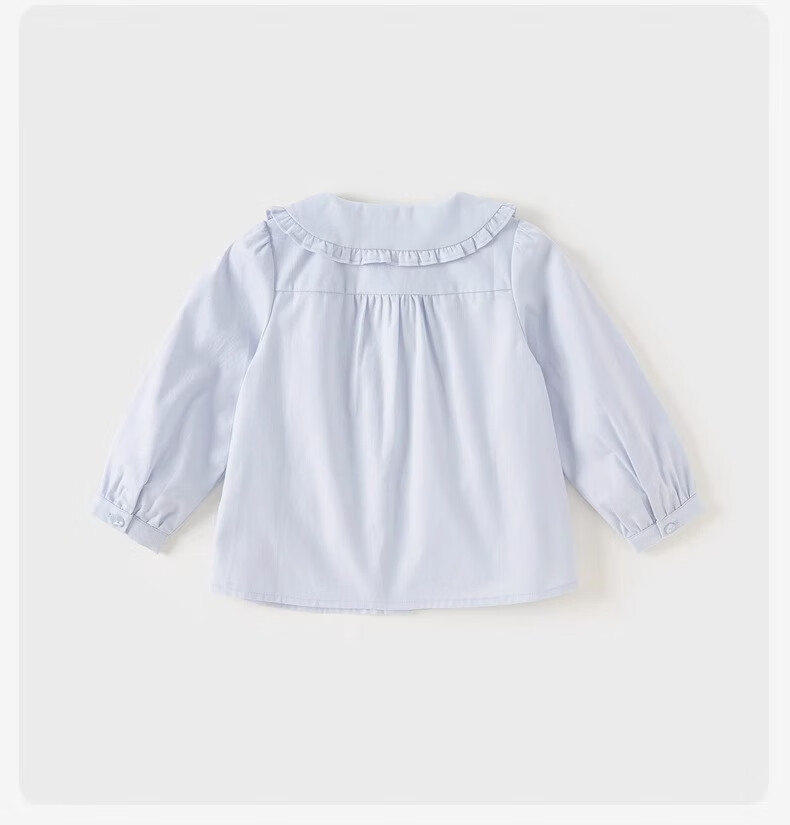DAVE & BELLA Girls' Cotton Shirt, Autumn Wear, Baby Long-Sleeve Blouse, Children's Stylish White Top 12