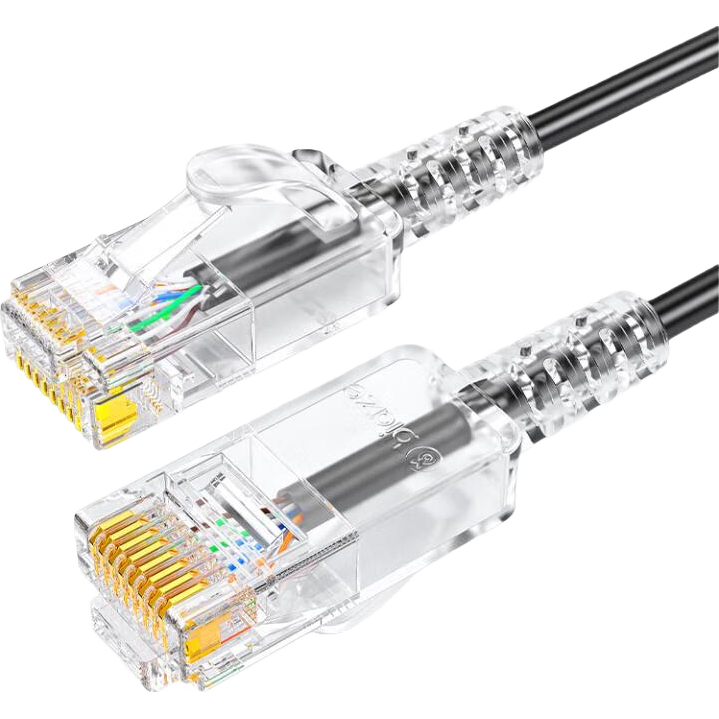 BIAZE CAT6A Ethernet Cable, Thin Oxygen-Free Copper Wire, 0.5 Meter, 10 Gigabit High-Speed Patch Cord, Home Computer Broadband Network Jumper Cable, Black