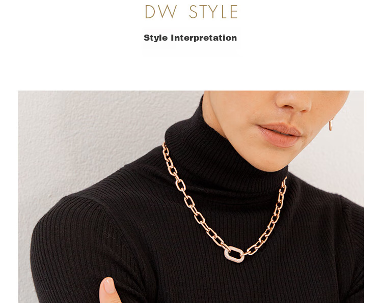 DanielWellington DW Necklace for Women, Starry Rose Gold Shining Zirconium Collarbone Chain DW571 Birthday Gift for Girls 5