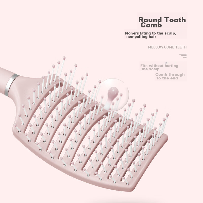 Ziyunshuxiang Hair Straightening Comb for Women, Rib Comb, Volumizing Tool, High Crown Long Curly Hair Big Bend Comb, Back Massage Styling N-30