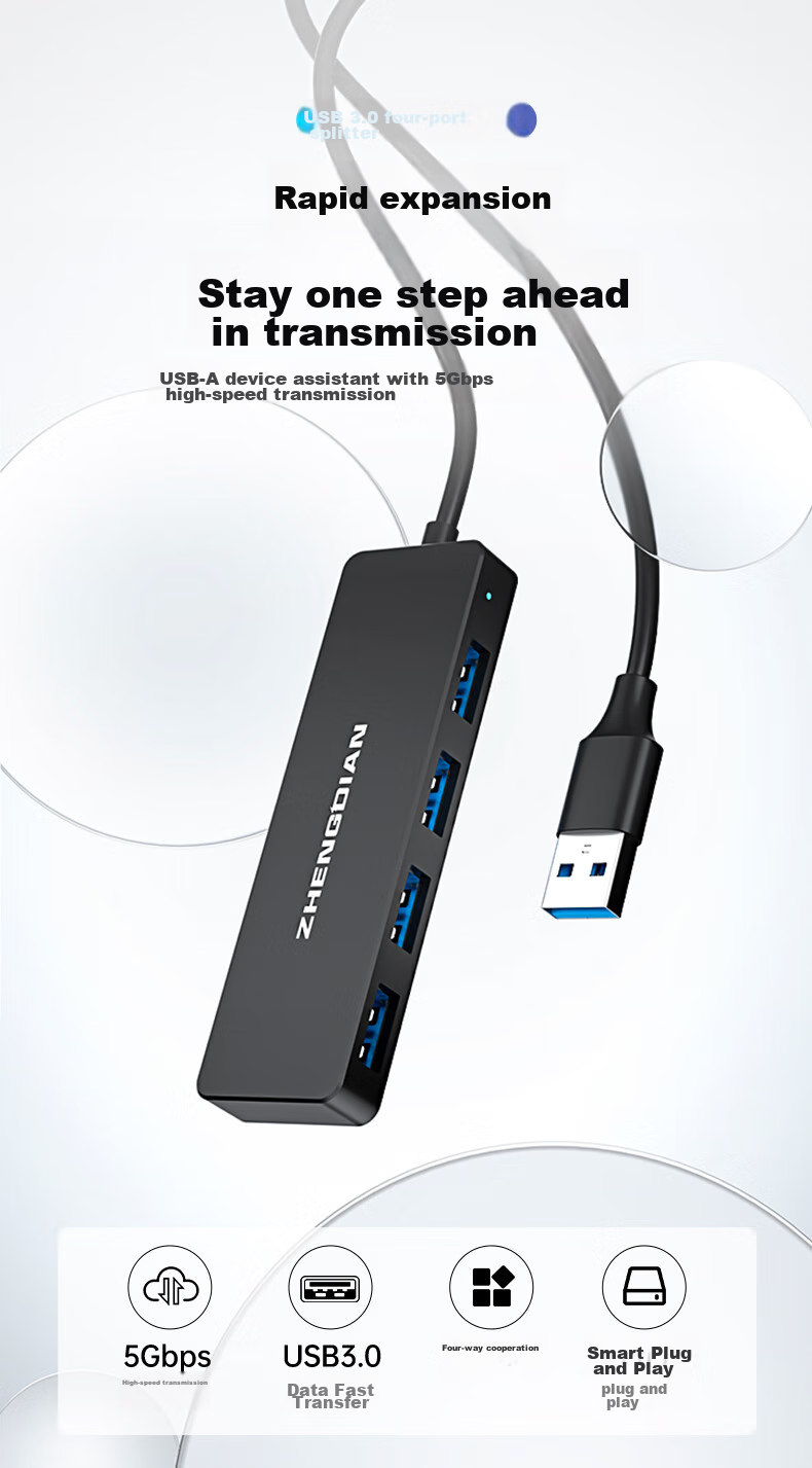 Acasis All-In Type-C Hub with USB 3.0 Splitter, USB-C to HDMI Adapter, 4K Screen Mirroring, PD Fast Charging, Converter for Huawei, Apple Computers And Laptops 2