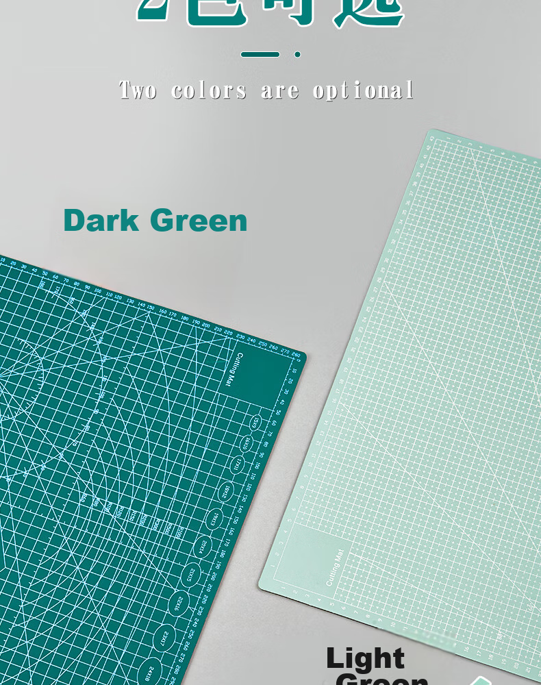 Sannianerban A3 Cutting Mat, PVC Material, Extra Large Size, Handmade Desktop Cutting Board, Fully Washable with Water, Student Paper Cutting Tool, Art And Engraving Board, Anti-Cut Pad, Mint Gree 4