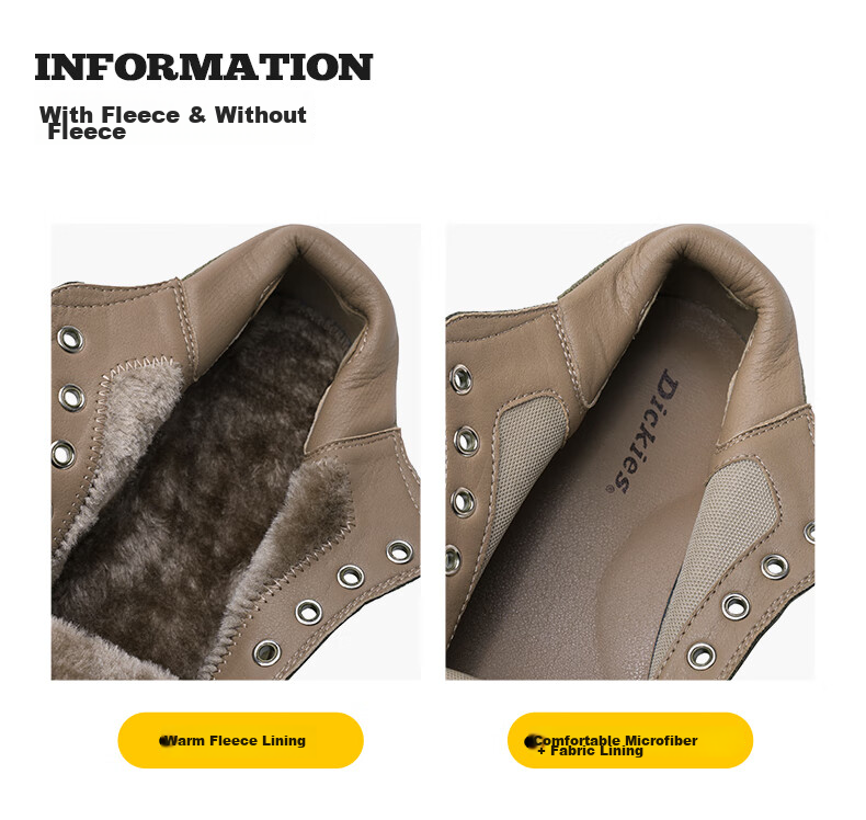 Dickies Men's Martin Boots Casual Trendy Versatile Comfortable Breathable Work Shoes Camel Color Size 43 3