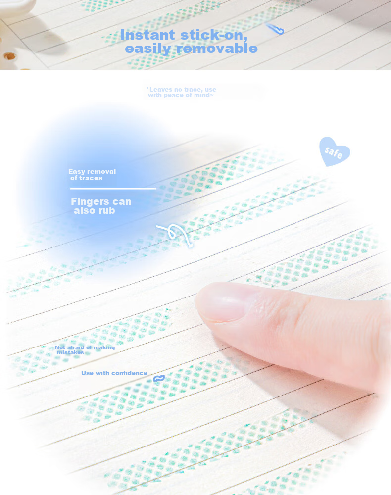 Sannianerban 5-Pack Retractable Dot Glue Pen, Children's Stylish High-Capacity Double-Sided Adhesive, Replaceable Core, Invisible Glue Pen Refill, Round Dots, Simple Style in 5 Colors 6
