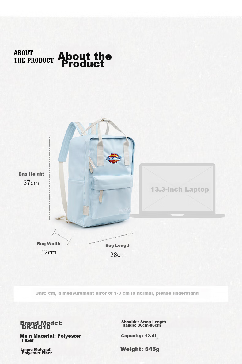 Dickies Girls' Backpack with Multiple Compartments, Mini Schoolbag for Middle School, High School And College Students, Stylish DK Casual Lightweight Small Backpack 14