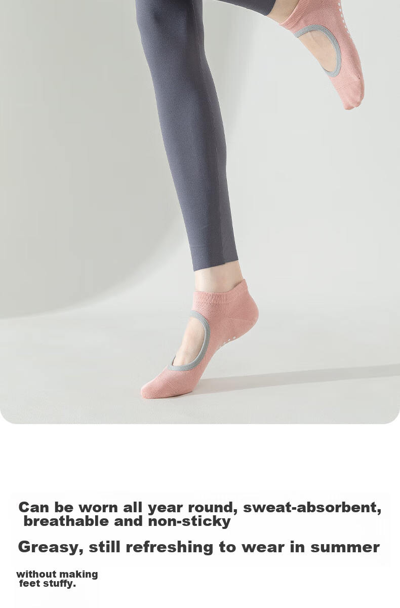 Ziyouxi Yoga Socks for Women, Professional Sports Non-Slip Anti-Pilling Short Tube Socks, Pilates Fitness Dance Seamless Boat Socks for Spring And Summer 11