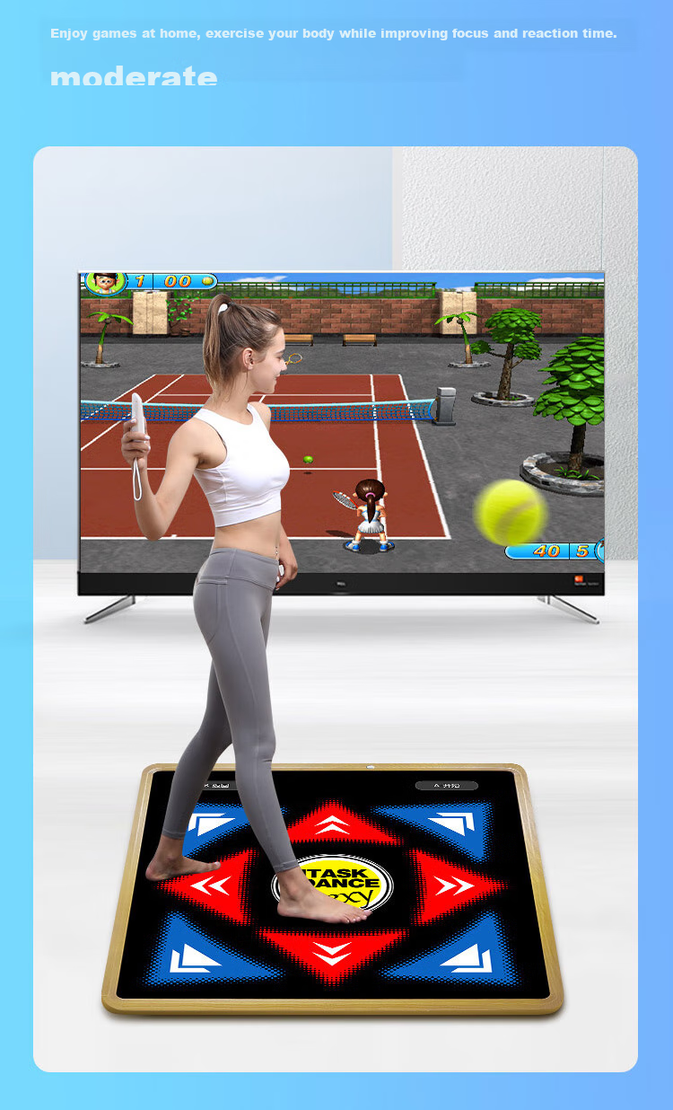 HongTai Home Dance Machine, Wireless Dance Mat with Projector for Computer And TV, Smart AI Motion Capture 20