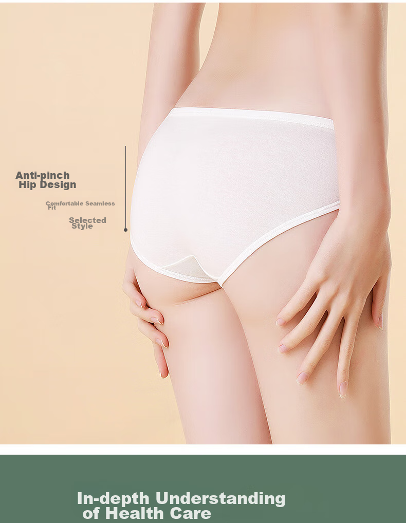 LangSha Women's Underwear, 7 Pieces, Pure Cotton, Large Size, 10A Antibacterial Crotch, Women's Panties, Simple Mid-Rise, Comfortable Triangle Briefs for Wome 11